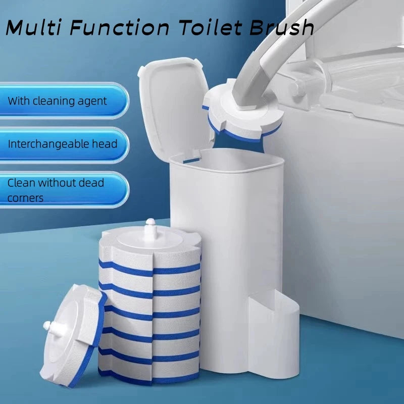 Disposable Toilet Brush Set with Replaceable Heads