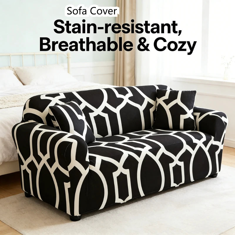 Stretch Sofa Cover with Non-Slip Backing