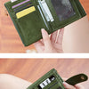Women's Retro Tri-Fold Wallet with Large Capacity and Dual Zippers
