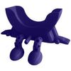 A purple 3D sponge holder with a hanging design for the kitchen sink.