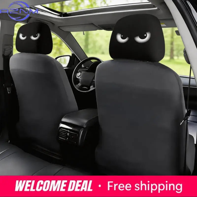 Funny Angry Eyes Car Headrest Covers (Set of 2)
