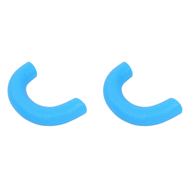 A pair of light blue TPE front bumper tow hook covers for a Ford F-150.
