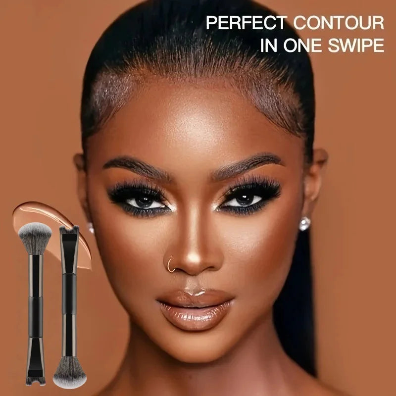U-Shaped Nose Contour Brush with Dual-End Design