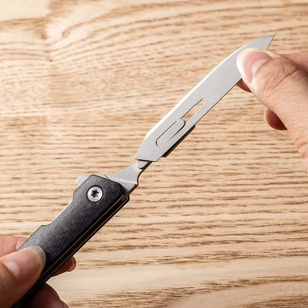 Stainless Steel Folding Utility Knife with Pocket Clip
