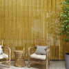 Peel and Stick Wood Slat Wallpaper with Gold Trim