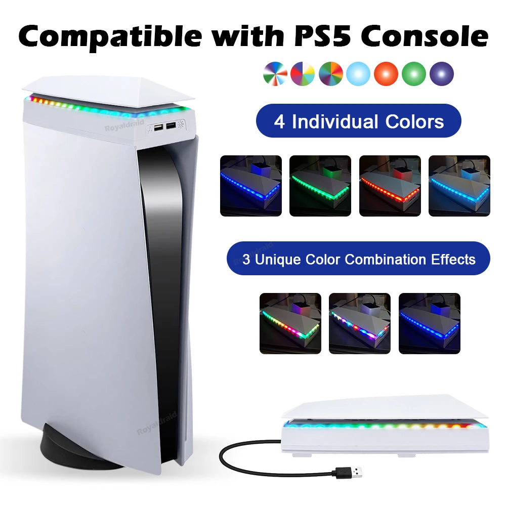 PS5 Cooling Stand with RGB Lighting and Dust Cover
