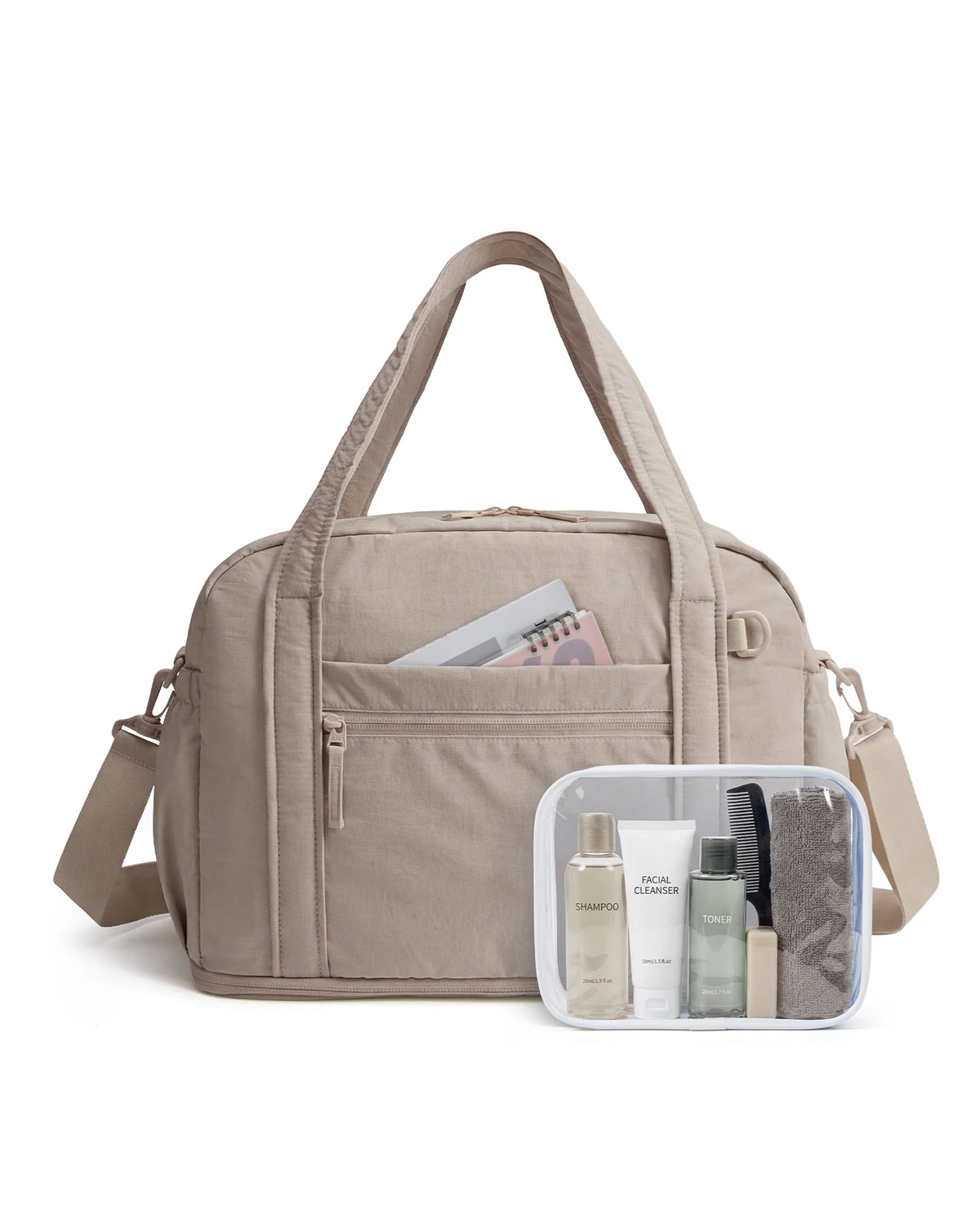 Expandable Travel Duffle Bag with TSA Toiletry Kit