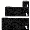 Large Abstract Desk Mat with Stitched Edges