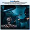 A dashcam is mounted inside a car, recording motion detection with night vision capabilities.