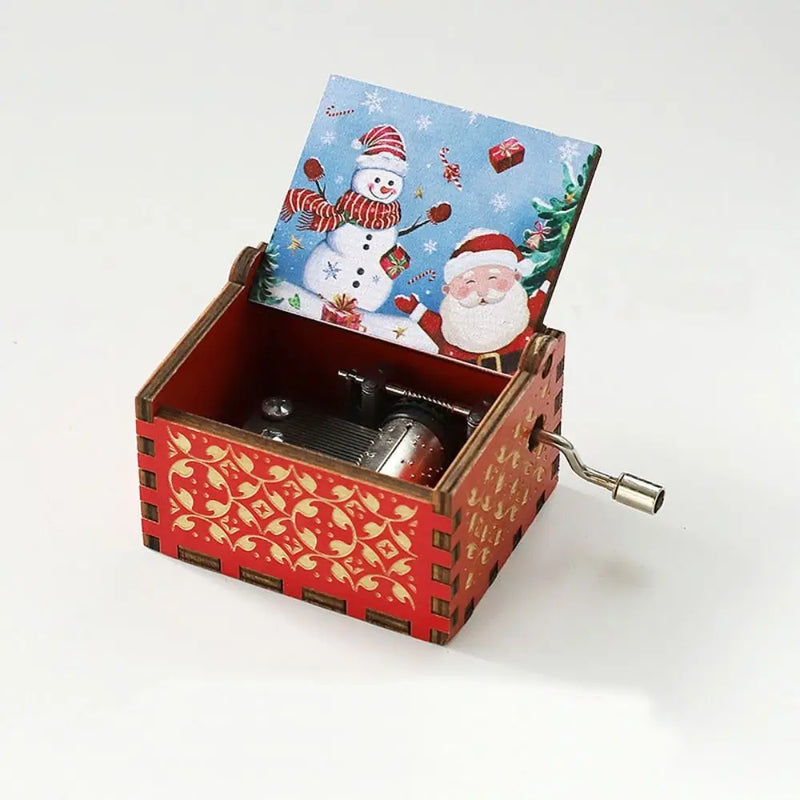 Hand-Cranked Wooden Music Box