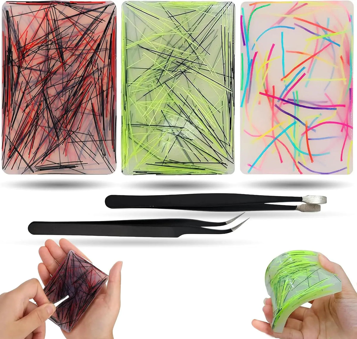 Silicone Sensory Fidget Pad with Tweezer for Anxiety and Stress Relief