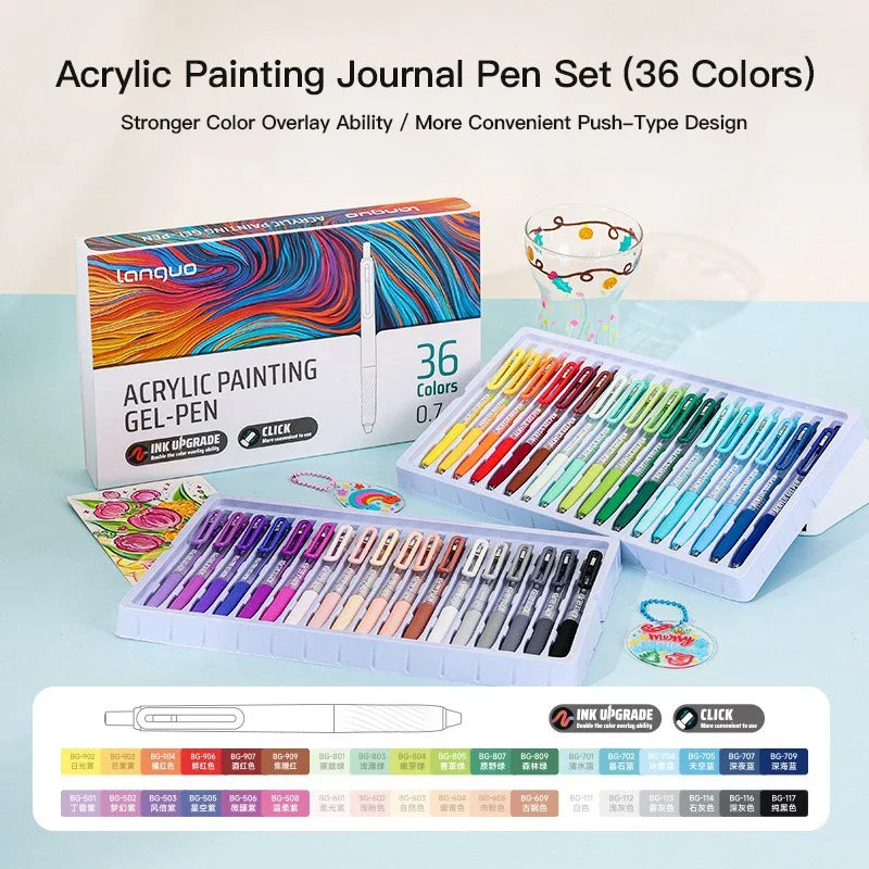 Vibrant Acrylic Gel Pens Set for Art & Writing