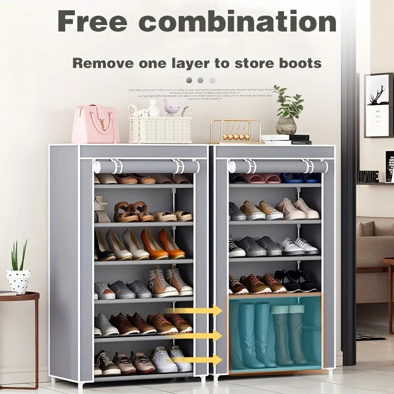 9-Tier Shoe Rack with Dust Cover