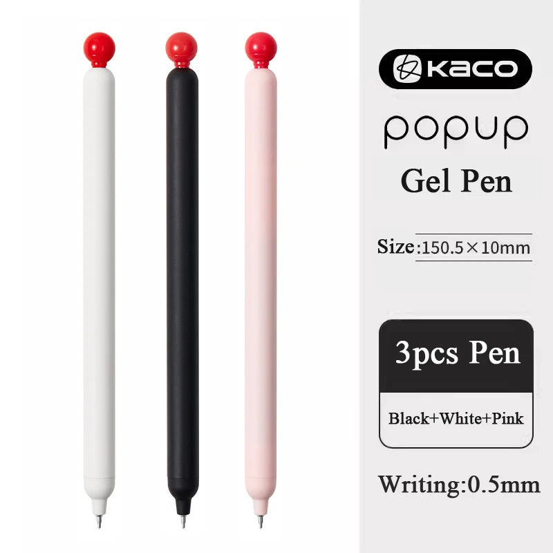 KACO POPUP Retractable Gel Pen – 0.5mm Smooth Writing, Quick-Dry Ink