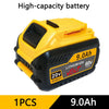 Yellow and black high-capacity lithium ion battery with 9.0Ah capacity