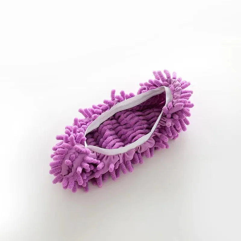Chenille Dust Mop Slippers for Hands-Free Floor Cleaning