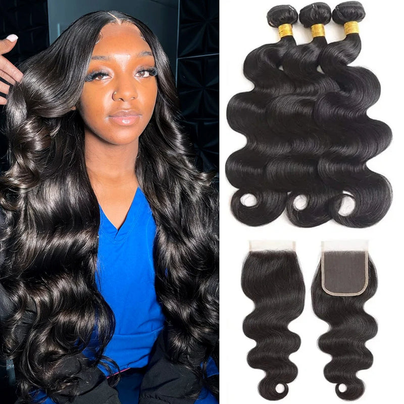 Tresses Brésiliennes Body Wave avec Closure