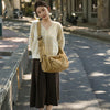 Cotton Canvas Crossbody Bag with Large Capacity