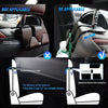 Diagrams showing how to install universal car headrest hooks for handbags and coats, including applicability checks.