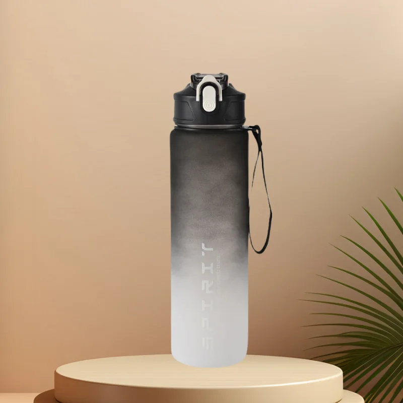 Motivational Time-Marker Water Bottle with Straw