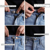 Demonstration of attaching silicone rings to original buttons for adjustable elastic waist extender buttons