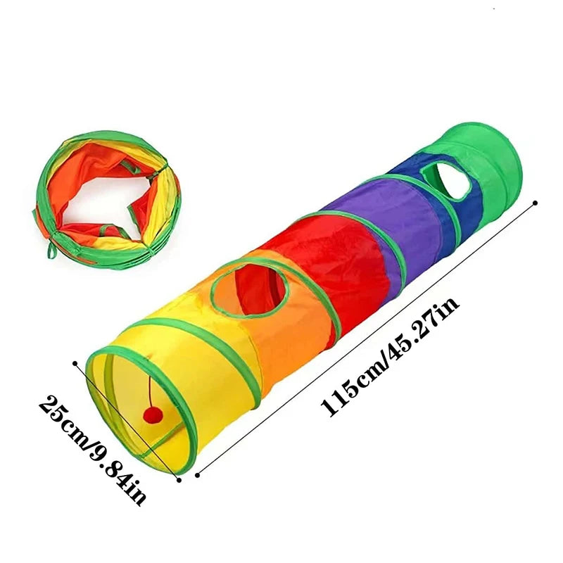 Foldable Interactive Cat Tunnel with Crinkle Sound