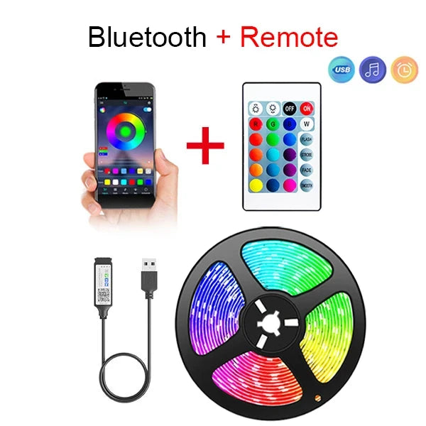 Smart RGB LED Strip Lights with USB Power & App Control
