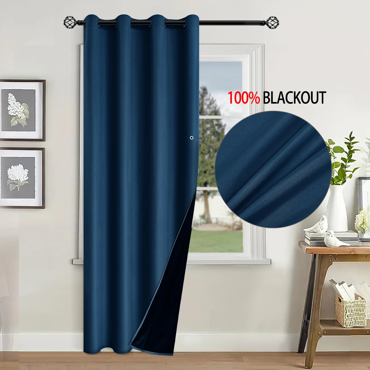 100% Blackout Solid Color Curtains for Bedroom and Living Room