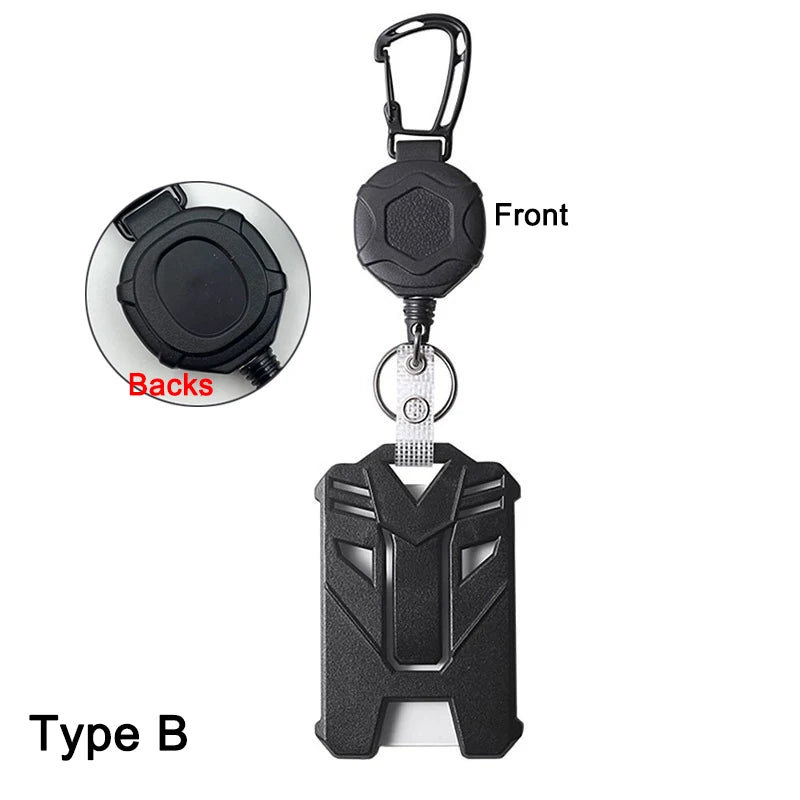 Heavy-Duty Retractable Badge Holder with Card Cover