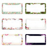 Floral Aluminum License Plate Frame with Slim Design