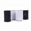 Rolls of black and white polyester elastic bands for sewing and crafts