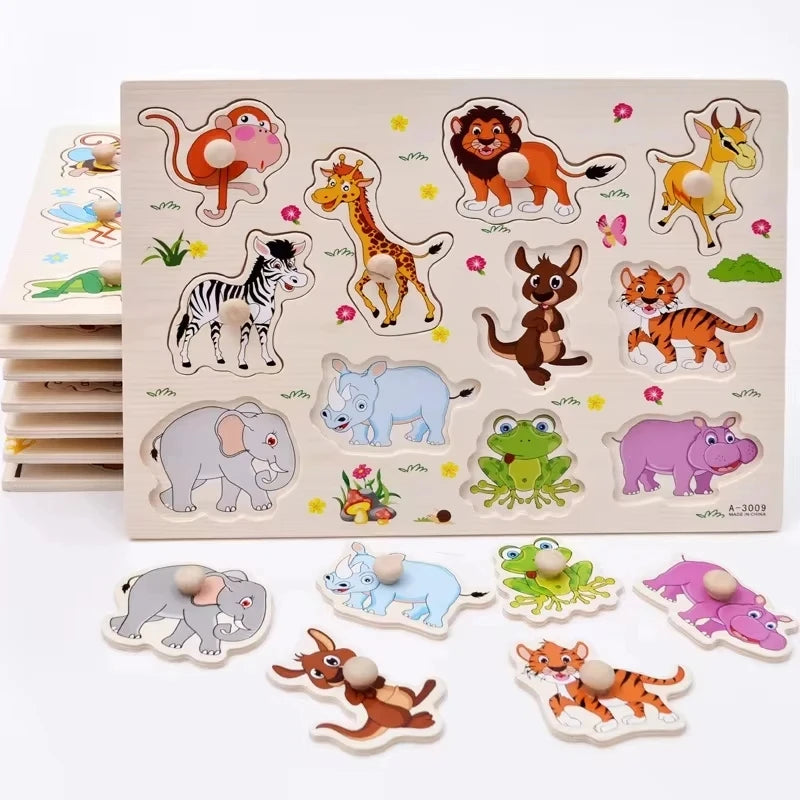 Wooden Alphabet Puzzle Board for Toddlers