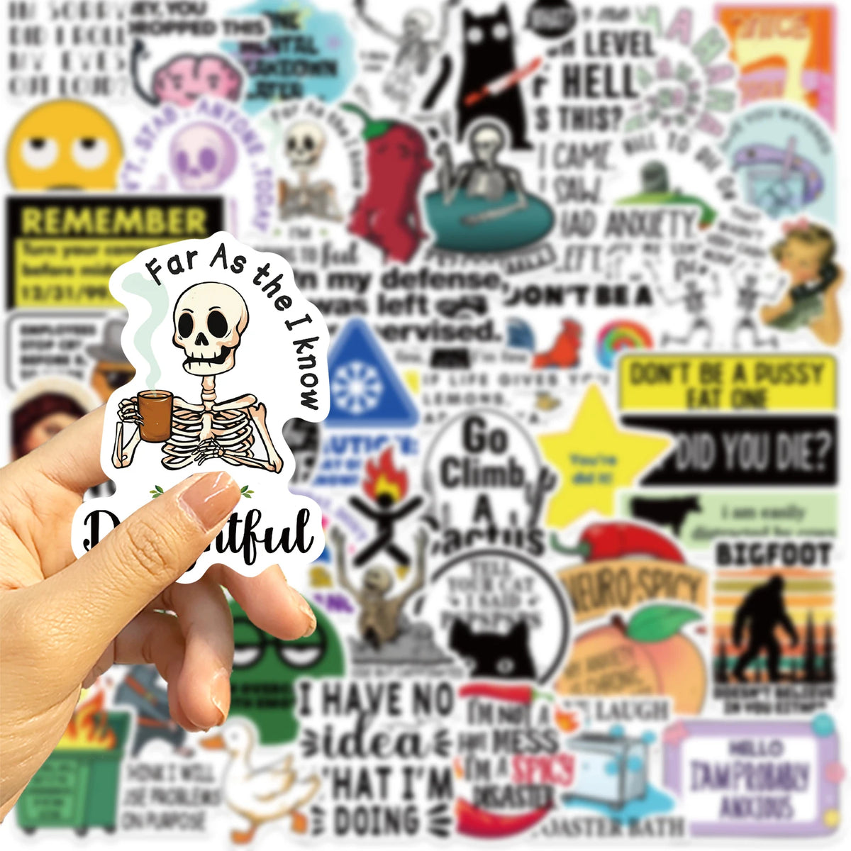Snarky Meme Sticker Pack – Fun Vinyl Decals for Laptops, Water Bottles & More