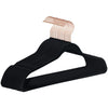 Black velvet hangers with rose gold 360 degree swivel hooks for clothing