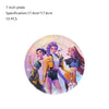 A set of 10 music-themed birthday party decorations featuring four stylized female characters.
