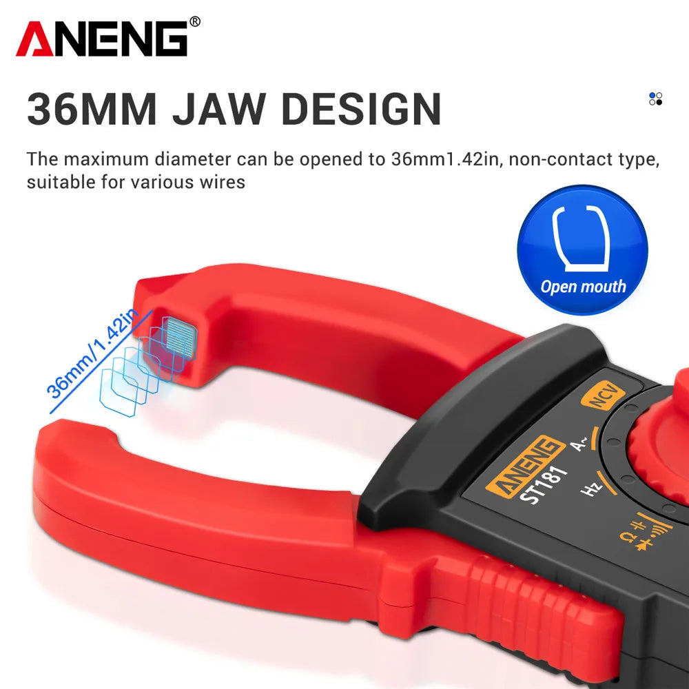 Digital Clamp Meter with AC/DC Voltage, Current, and Resistance Testing