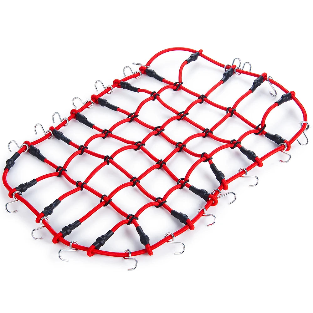Red elastic roof rack luggage net for RC crawlers