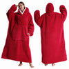 Oversized Wearable Fleece Blanket Hoodie with Sleeves