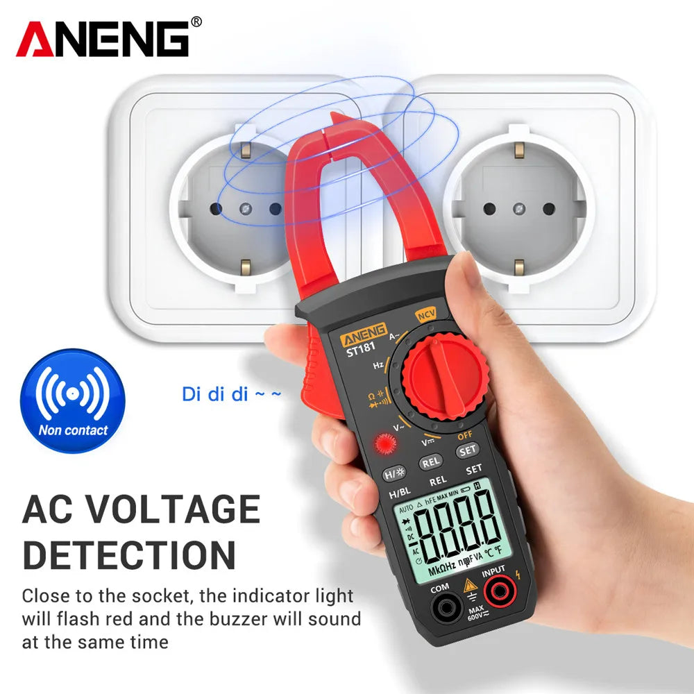 Digital Clamp Meter with AC/DC Voltage, Current, and Resistance Testing