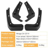 Set of black mud guards for Mitsubishi Mirage G4 2014-2024, including front and rear wheel guards.