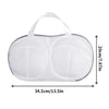 White fine mesh laundry bag with handles, measuring 34.5cm by 20cm.