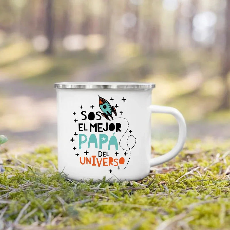 Mug de Camping en Émail « Meilleurs Parents »