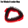 Red mop pad replacements with black bristles for Vileda O-cedar mop.