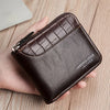 Portefeuille en cuir PU fin avec poche à pièces zippée