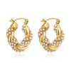 Geometric Gold Plated Huggie Hoop Earrings