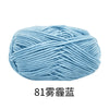 A ball of light blue 81-ply cotton yarn for knitting and crochet