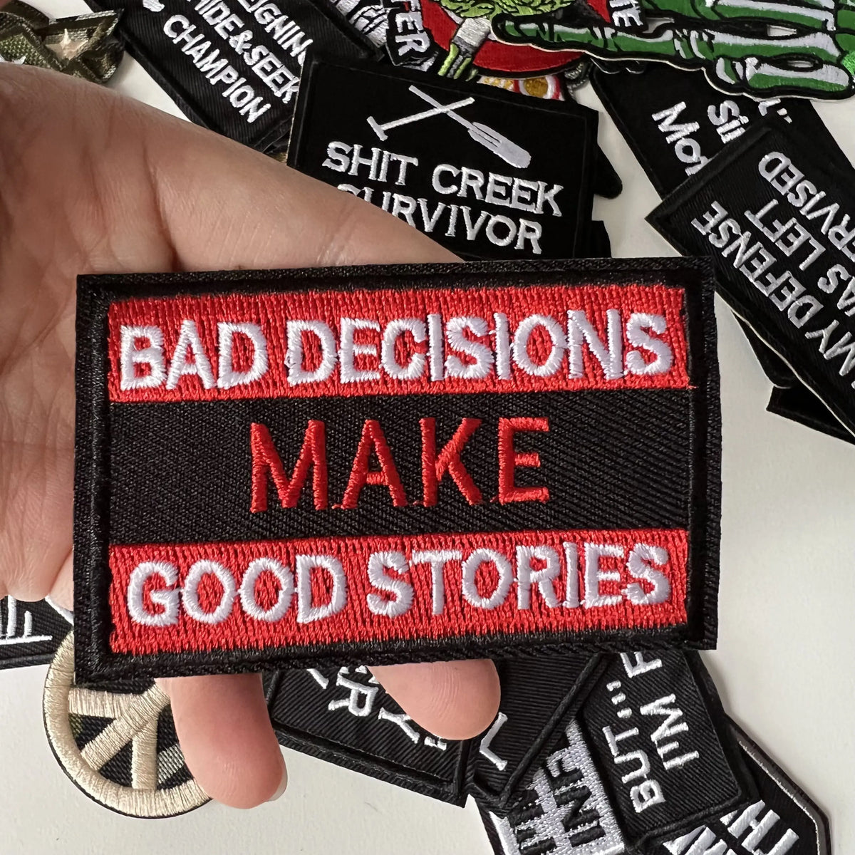 Tactical Military Iron-On Patch with Slogan – Embroidered Badge for DIY Clothing