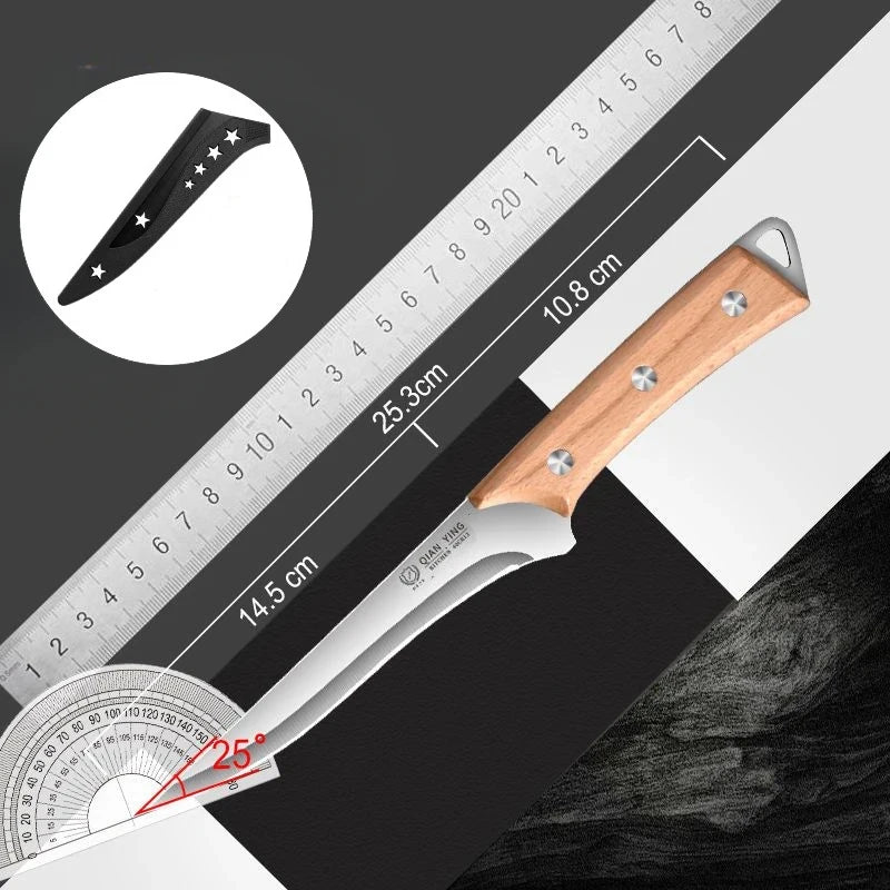Edelstahl-Filetiermesser mit Holzgriff