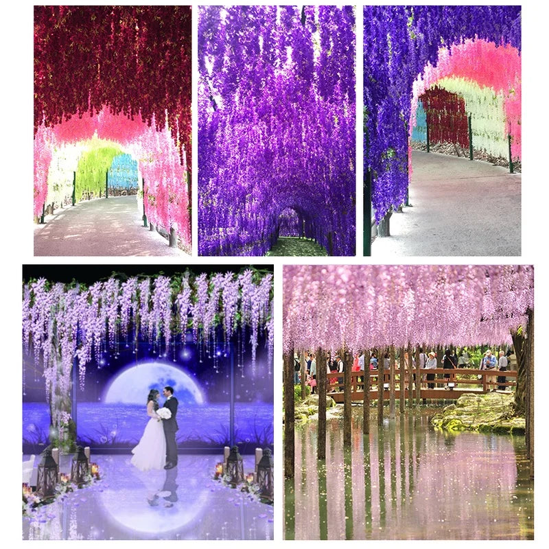 Artificial Wisteria Vine Garland for Wedding & Home Décor