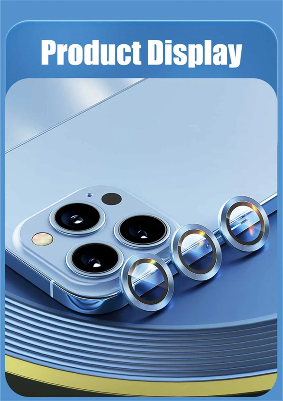 Titanium Camera Lens Protector with Tempered Glass for iPhone